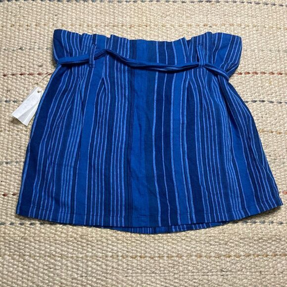 Indigo Rein, Linen Blend Striped Mini Skirt, Belted Tie, Juniors X-Large Beachy - Picture 10 of 10